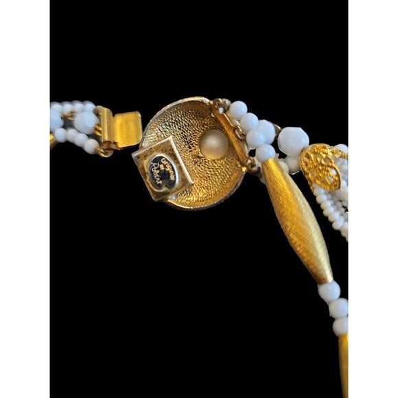 STUNNING 1950'S ORIGINAL by ROBERT Multistrand BEAD WHITE GOLD  20" NECKLACE - Picture 14 of 14